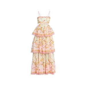 Zimmermann Laurel Frill Midi Dress - 0p - Pink Green Floral